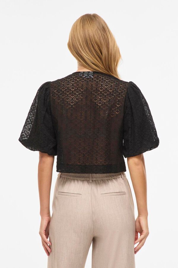 Vila Chaqueta bolero de mujer de encaje Negro