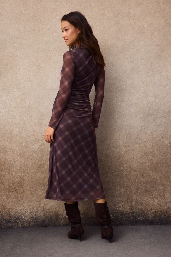 Slowlove Vestido tul cuadros Multicolor
