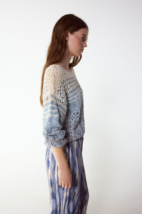 Slowlove Jersey punto calado Azul