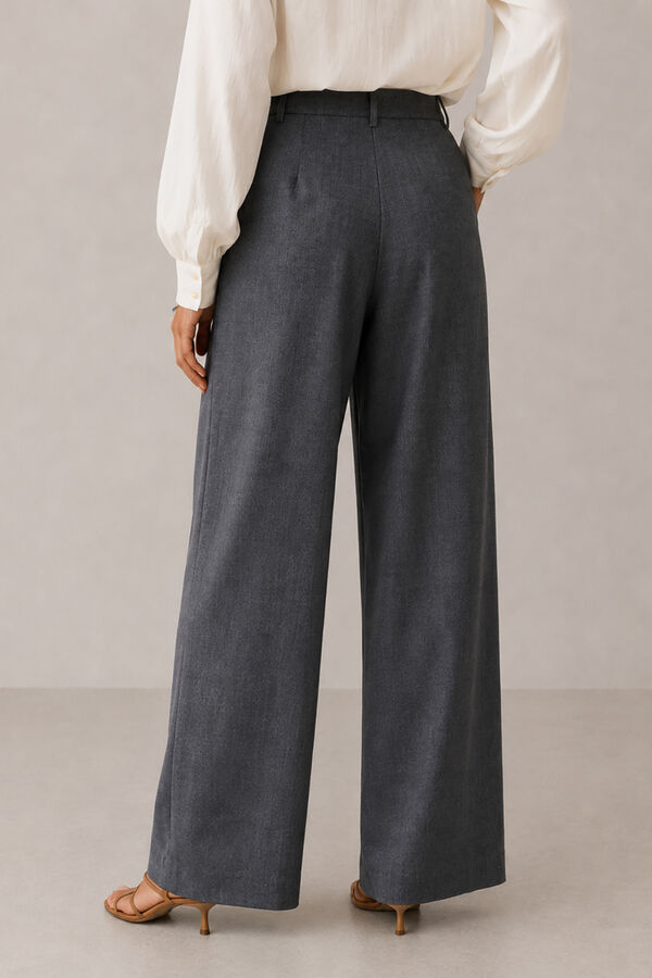 Vila Pantal&oacute;n wide leg Gris oscuro