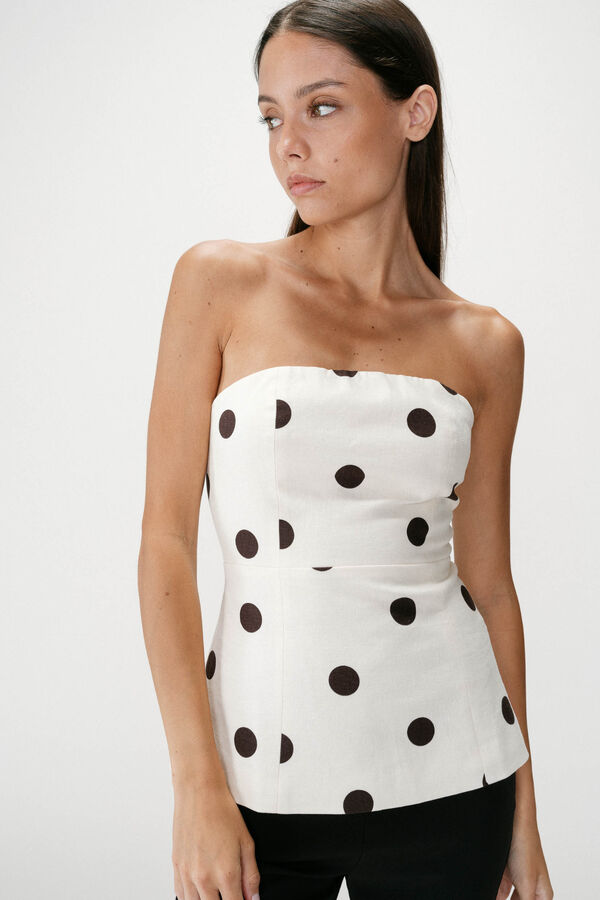 Grace & Mila Top estampado lunares Wixie Estampado blanco