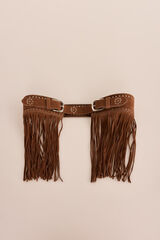 Slowlove Cintur&oacute;n high waist efecto piel Camel