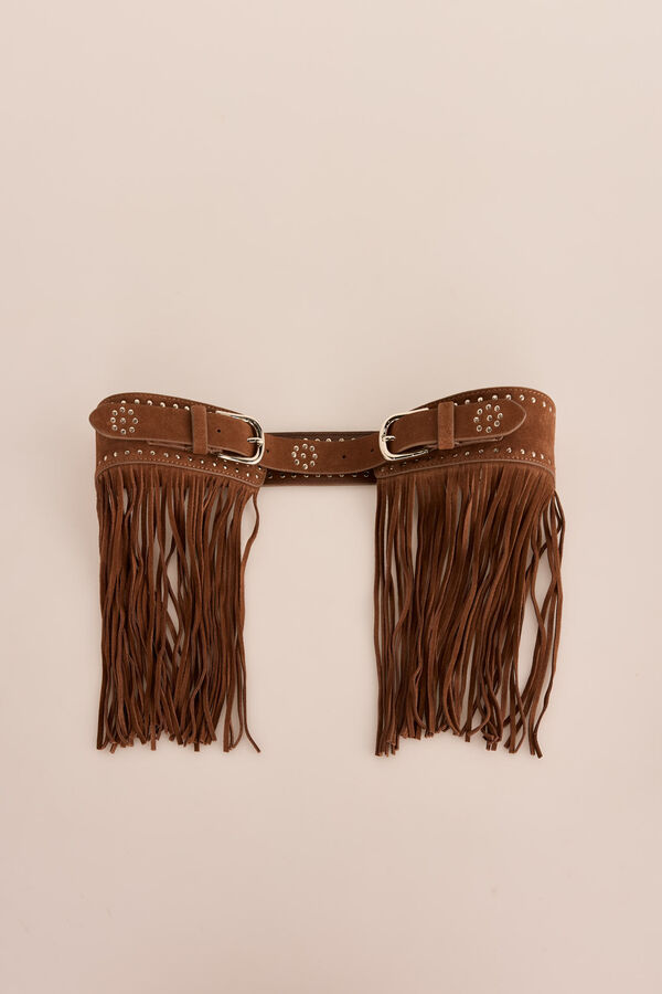 Slowlove Cintur&oacute;n high waist efecto piel Camel