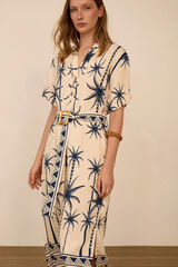 Meisie Vestido midi estampado palmeras Estampado blanco