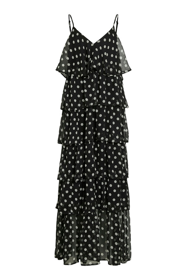 Vila Vestido de gasa con lunares Negro