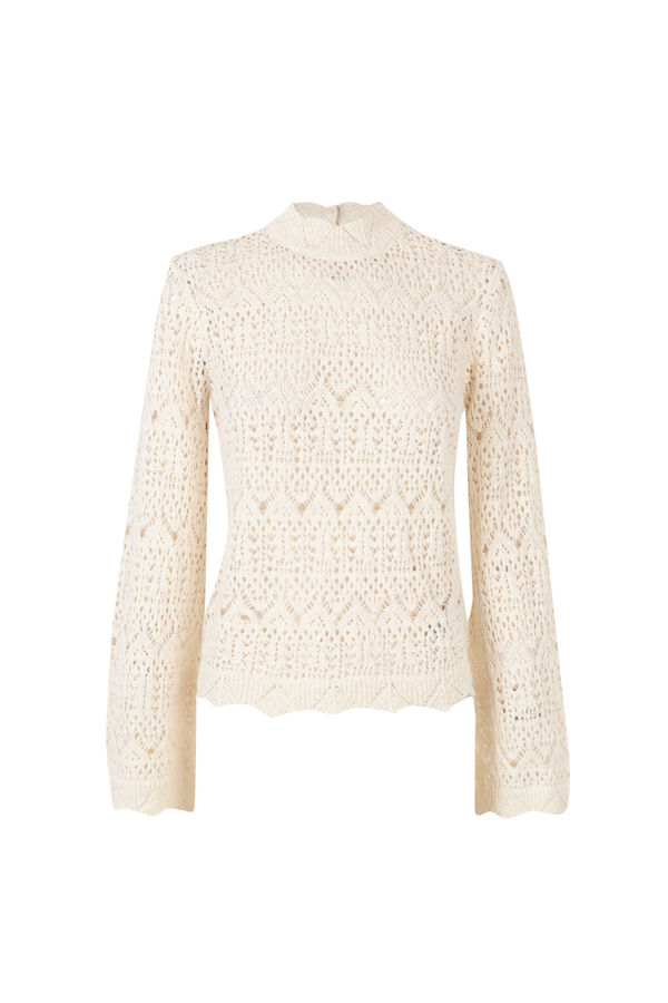 Slowlove Jersey punto calado perkins Marfil