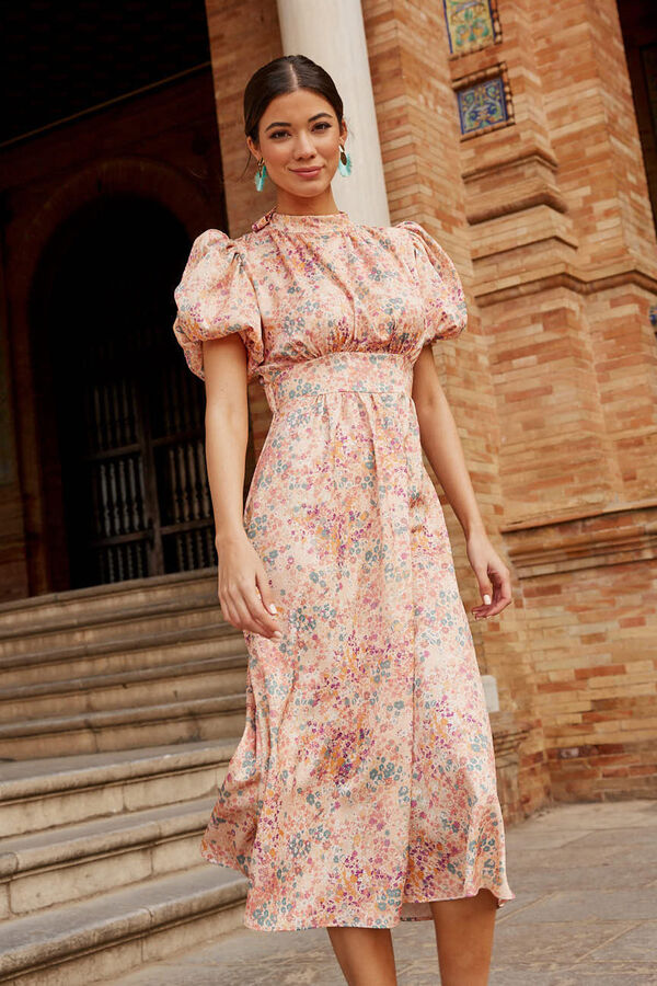 Pol&iacute;n Et Moi Vestido midi Teresa salmon Rosa