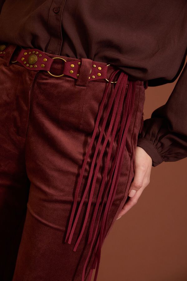 Meisie Pantalones de pana plisados Granate