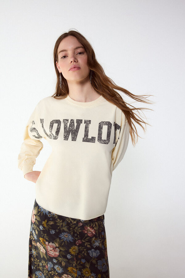 Slowlove Sudadera logo Estampado blanco