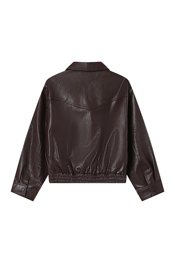 Grace & Mila Cazadora bomber en cuero Granate