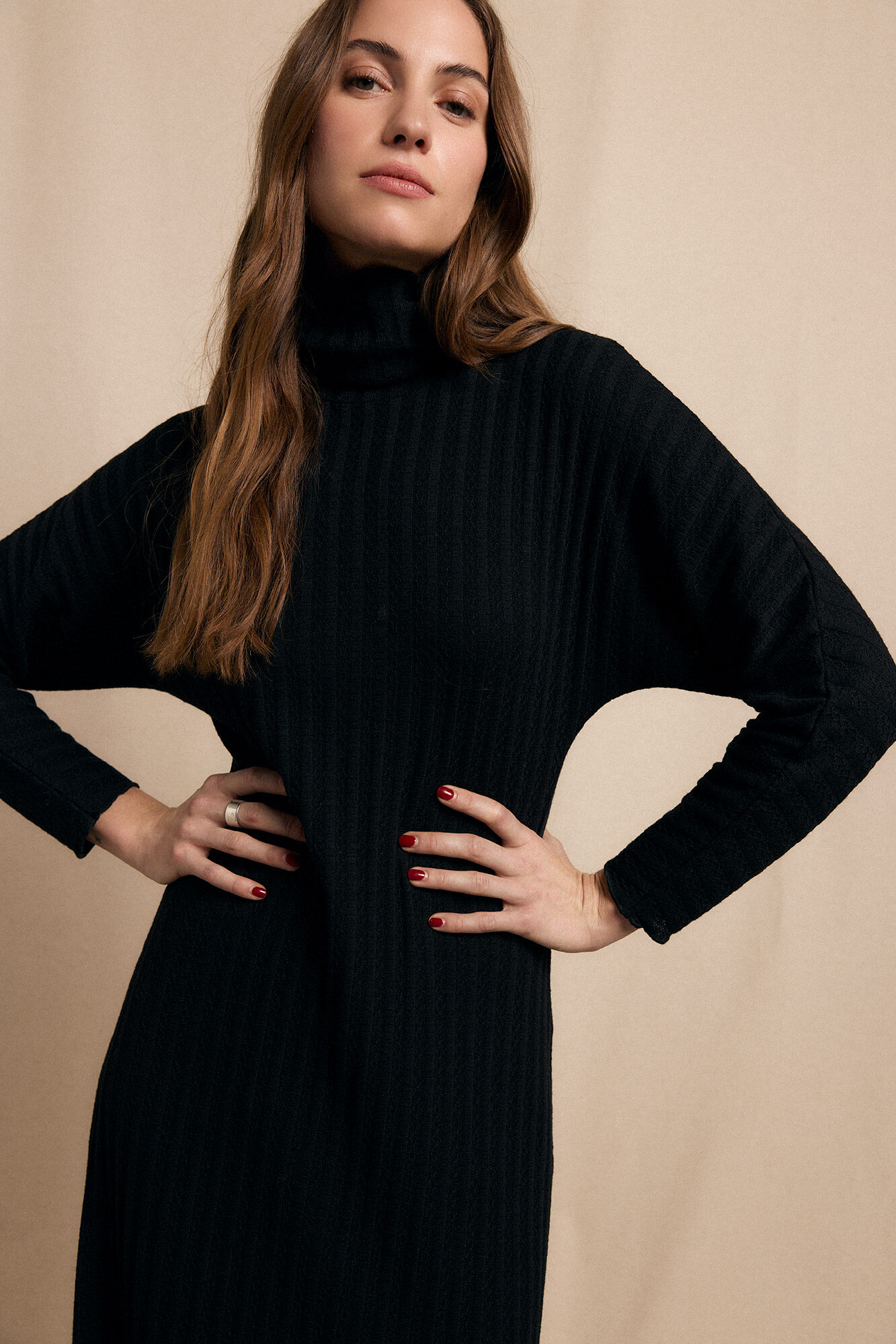 Slowlove Vestido cuello alto canal&eacute;