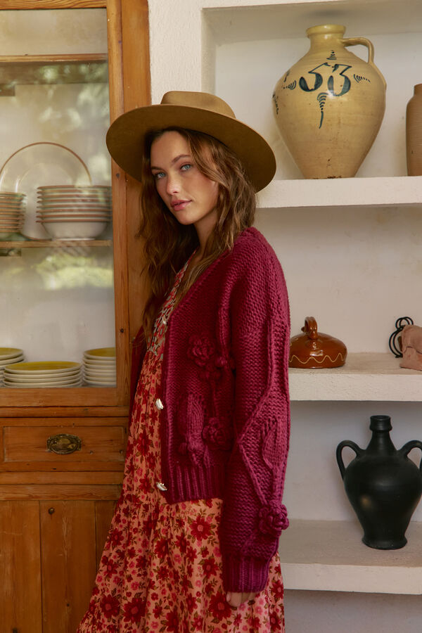 Jaase C&aacute;rdigan de punto Vino