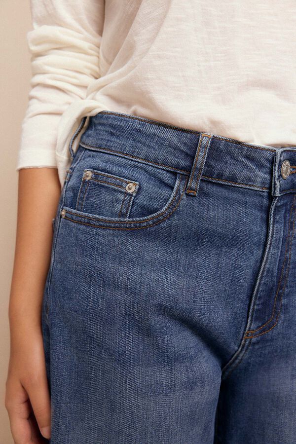 Slowlove Jeans abertura bajo Azul