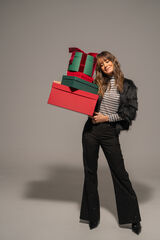 Slowlove Pantal&oacute;n campana de strass Negro