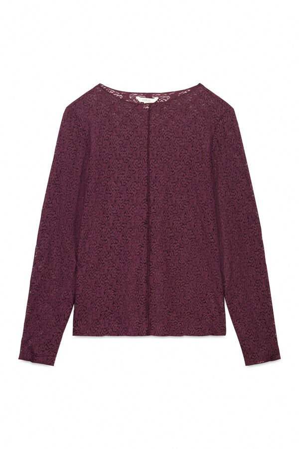 Slowlove Top encaje asimétrico Vino