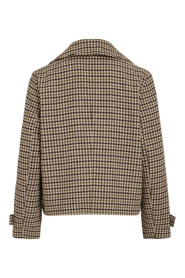 Vila Chaqueta corta pata de gallo Marr&oacute;n