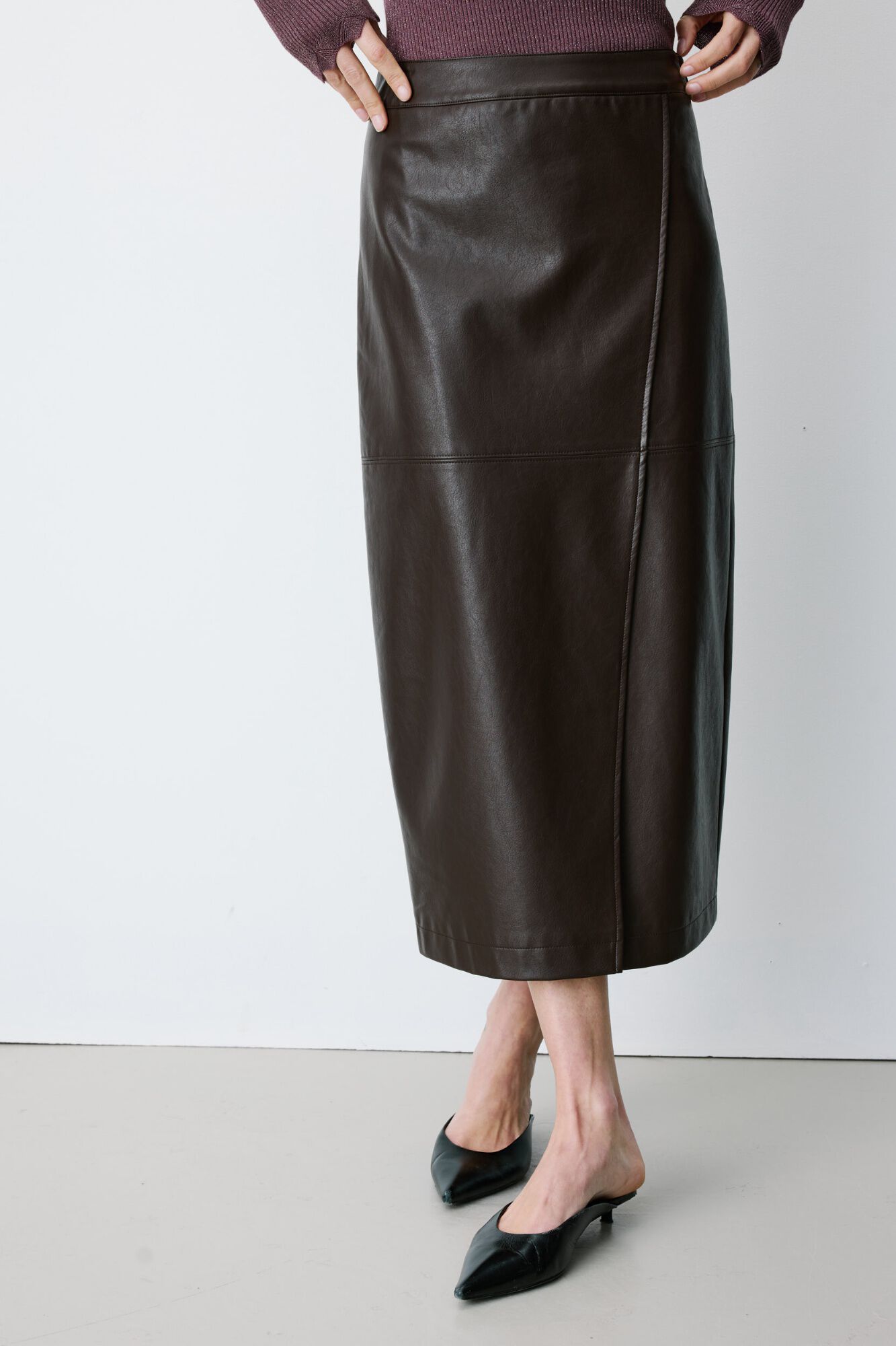 Grace & Mila Falda midi efecto piel