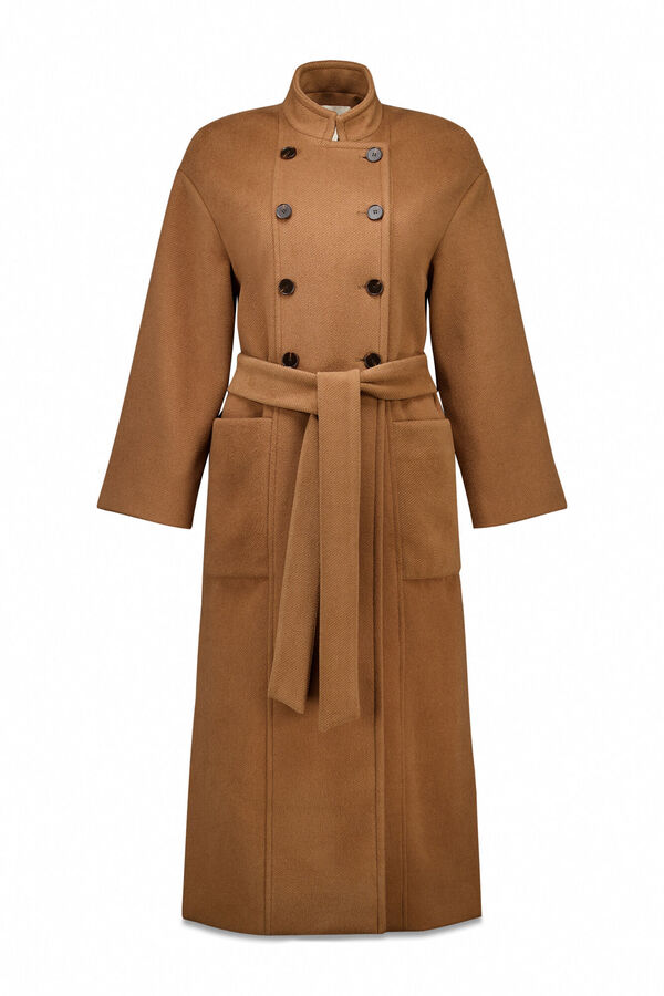 Slowlove Abrigo largo con doble botonadura Beige