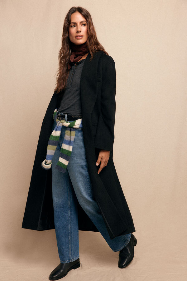 Slowlove Abrigo largo con cuello esmoquín Negro