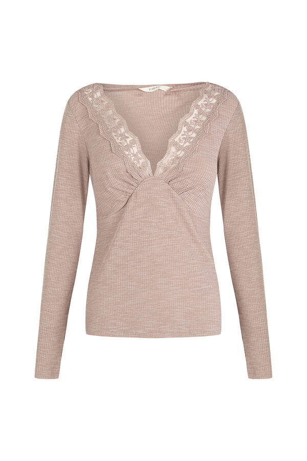 Slowlove Top estrucutura detalle blonda Marr&oacute;n