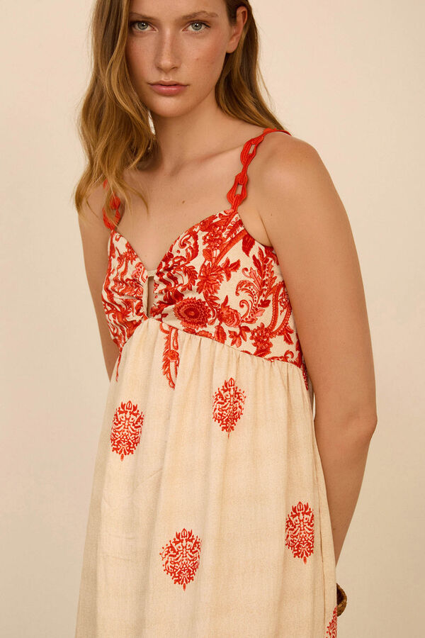 Meisie Vestido largo estampado Estampado blanco