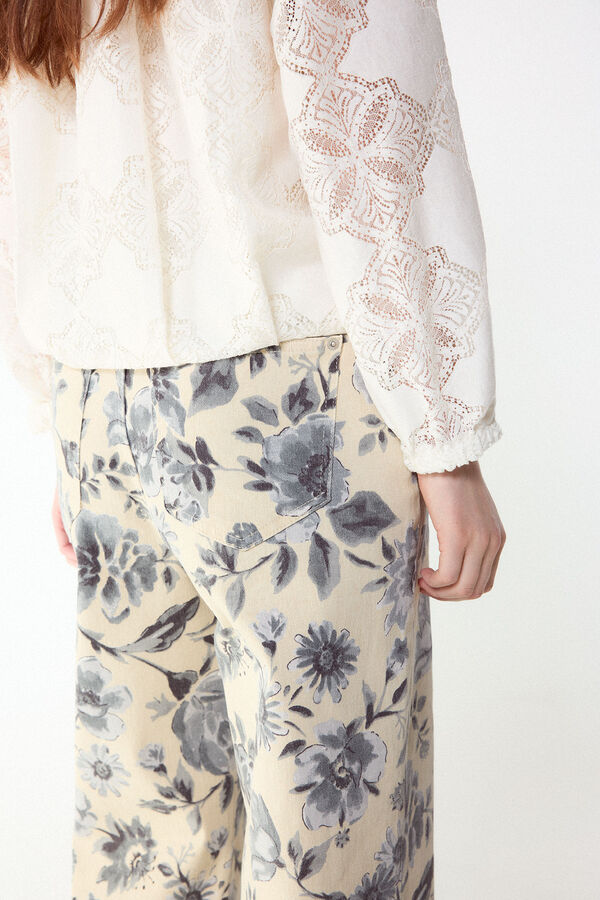 Slowlove Jeans recto flores Multicolor