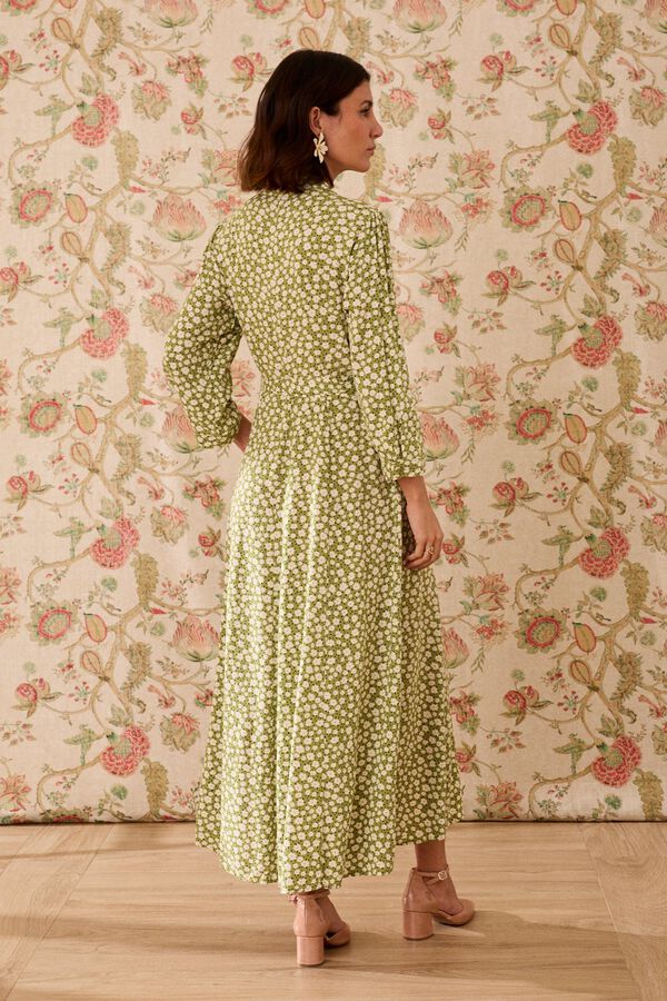 Pol&iacute;n Et Moi Vestido largo Marian Estampado verde