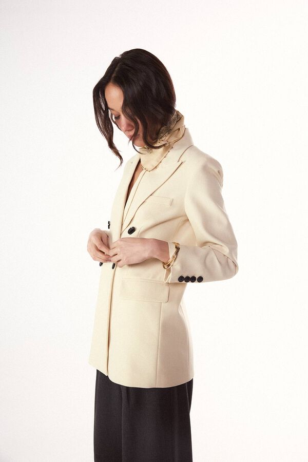 Slowlove Chaqueta americana cruzada Beige