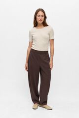 Object Pantal&oacute;n de vestir corte barrell Marr&oacute;n oscuro