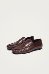 Alohas Mocasines de cuero Aven Patent Marr&oacute;n oscuro