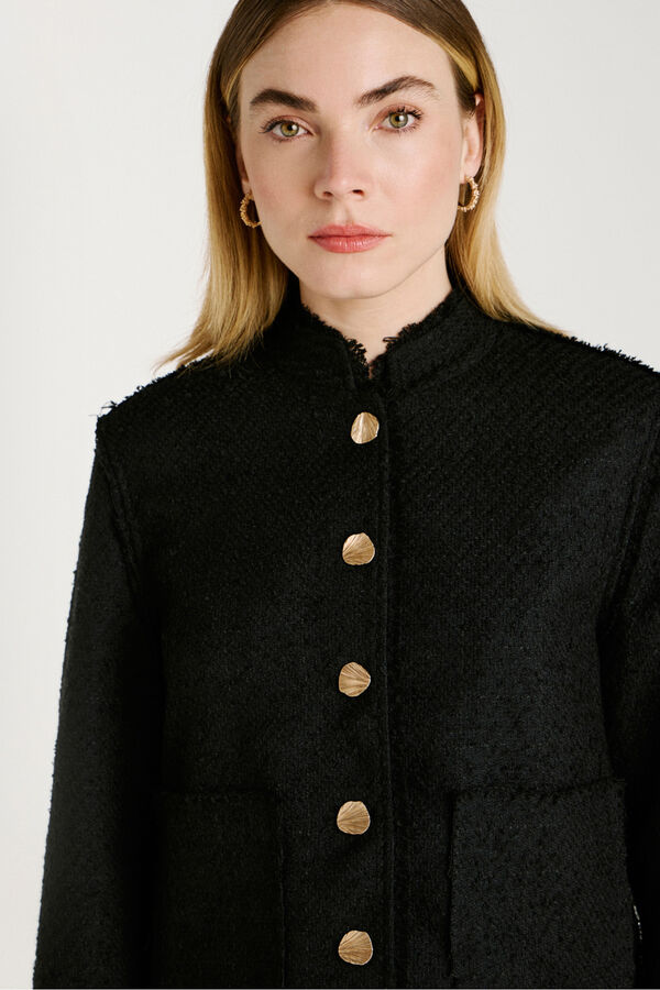 Vila Chaqueta de pa&ntilde;o con botones Negro