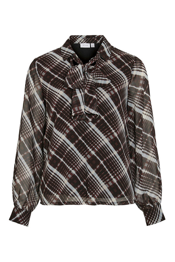 Vila Blusa de gasa con lazada Multicolor