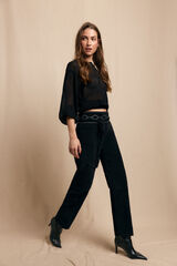 Slowlove Pantalón Corduroy Cuts Negro