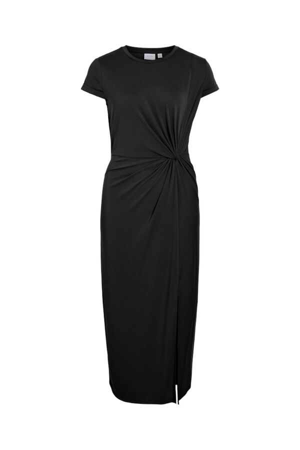 Vila Vestido midi con manga corta de modal Negro