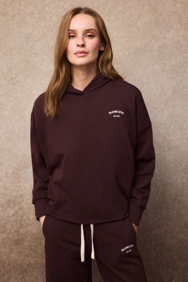 Slowlove Sudadera capucha SlowLove Marr&oacute;n oscuro