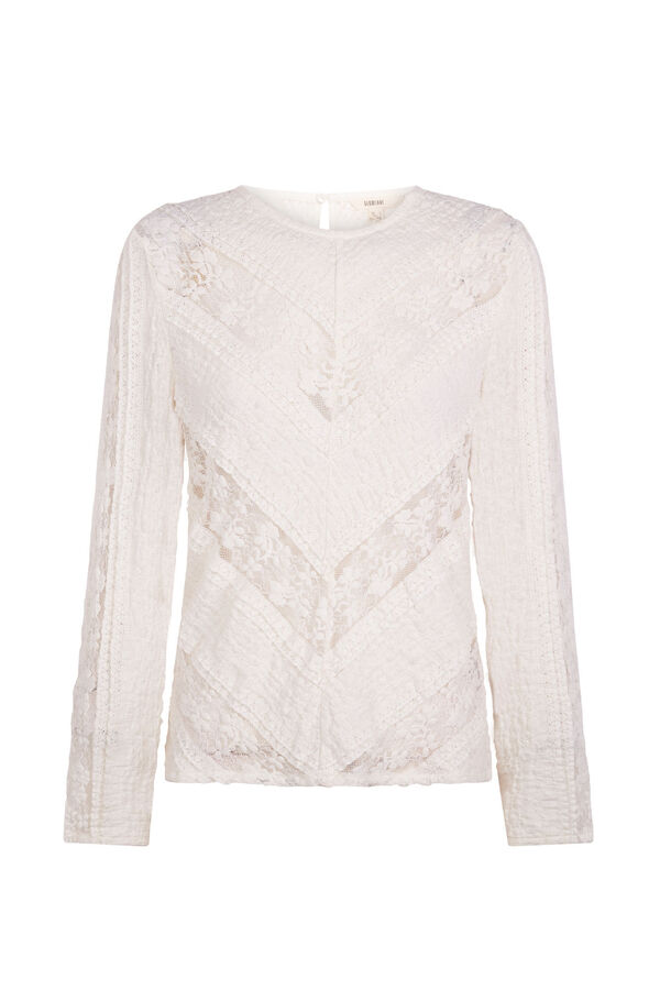 Slowlove Top encaje combinado Marfil