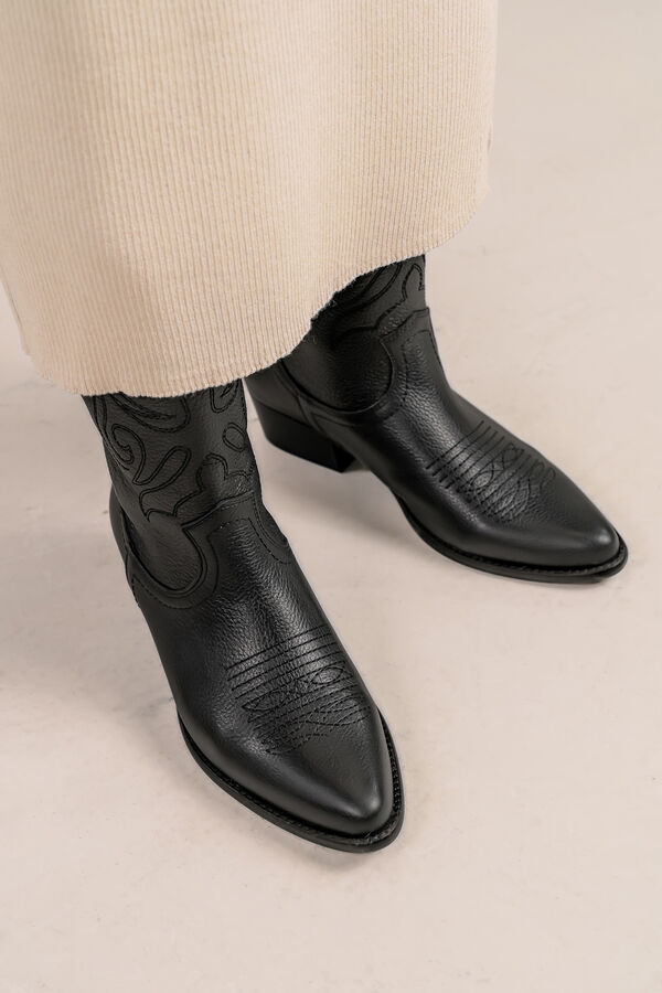 Bryan Stepwise Bota cowboy piel Negro