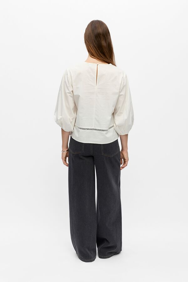 Object Blusa bordada algod&oacute;n Blanco