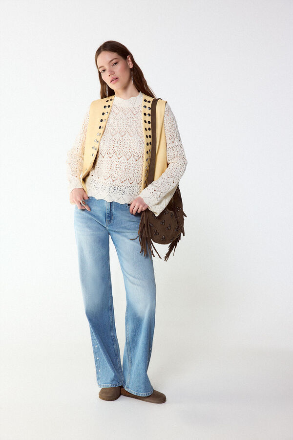 Slowlove Chaleco con tachas Amarillo