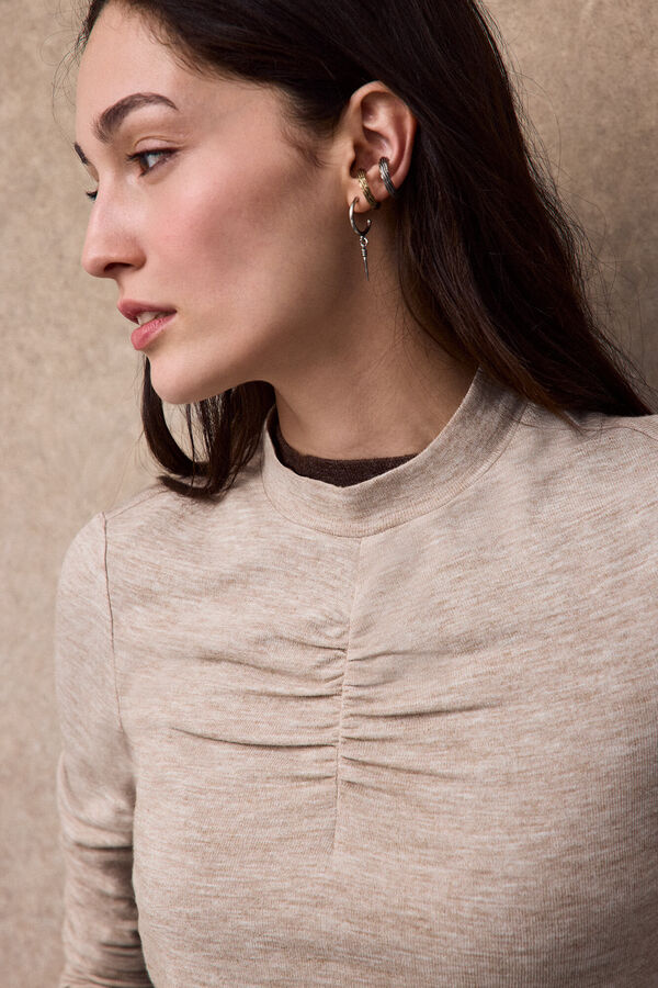 Slowlove Top frunce Beige
