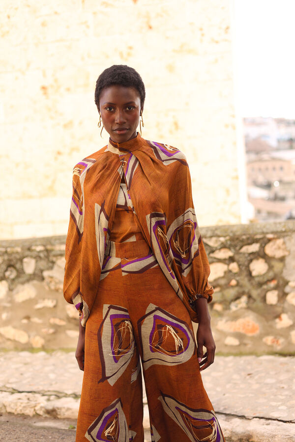 Panambi Camisa Eiko Estampado beige