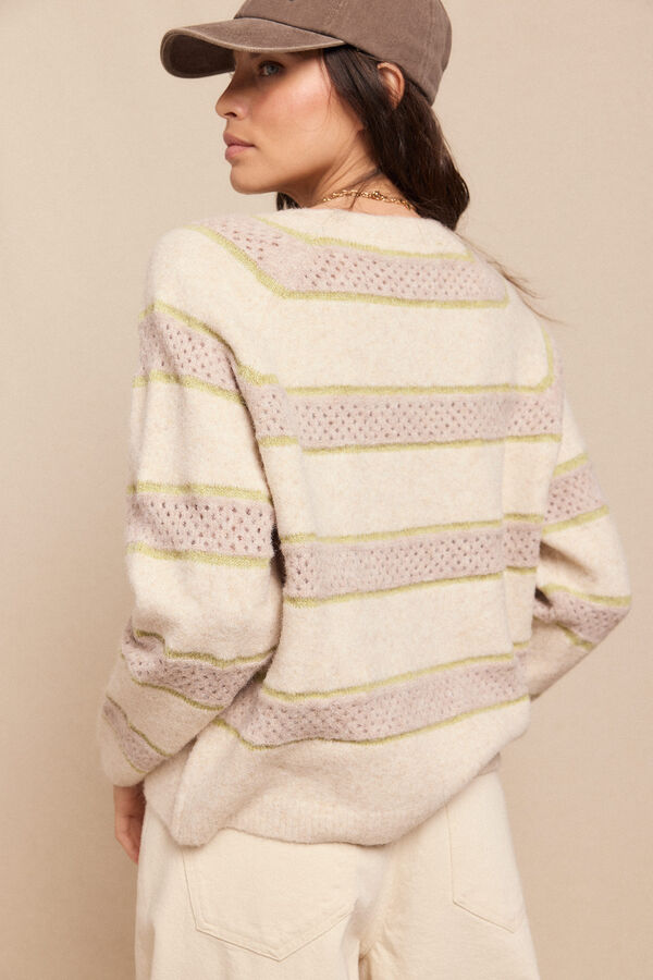 Slowlove Jersey rayas Estampado beige