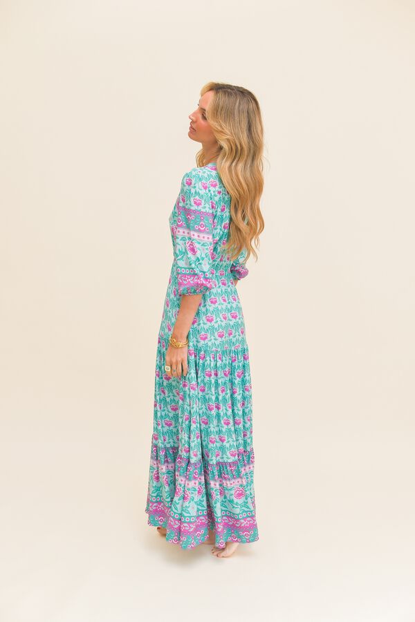 Jaase Vestido largo Tessa Estampado azul