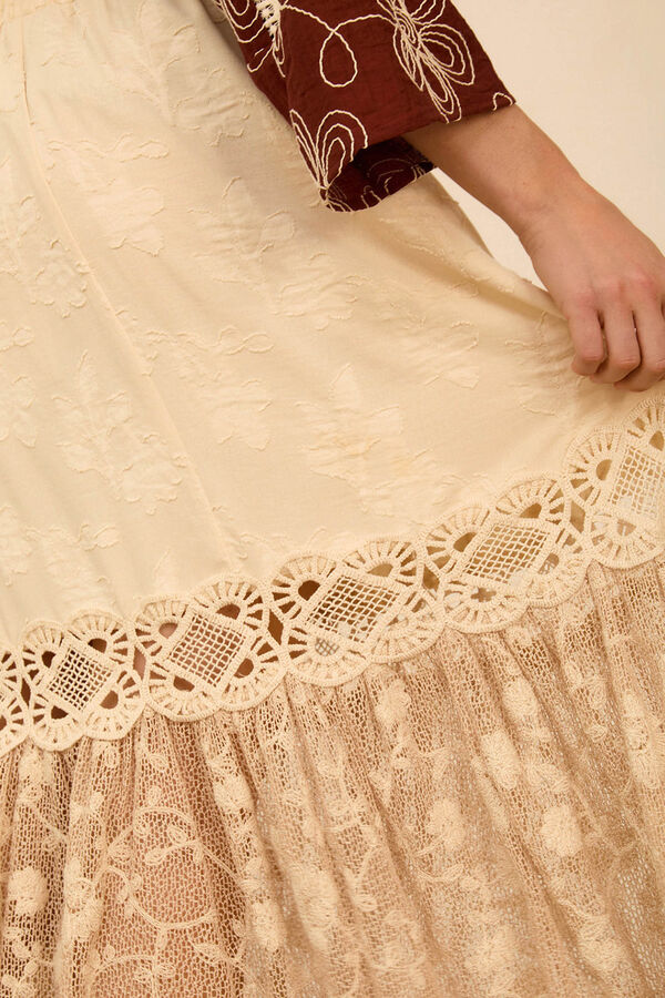 Meisie Falda midi bimateria Beige
