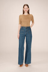 Grace & Mila Pantal&oacute;n denim de cintura alta Azul oscuro