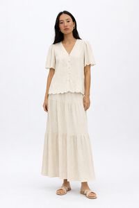 Object Blusa lino manga corta