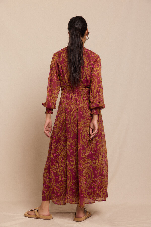 Slowlove Vestido estampado fluido Estampado rojo