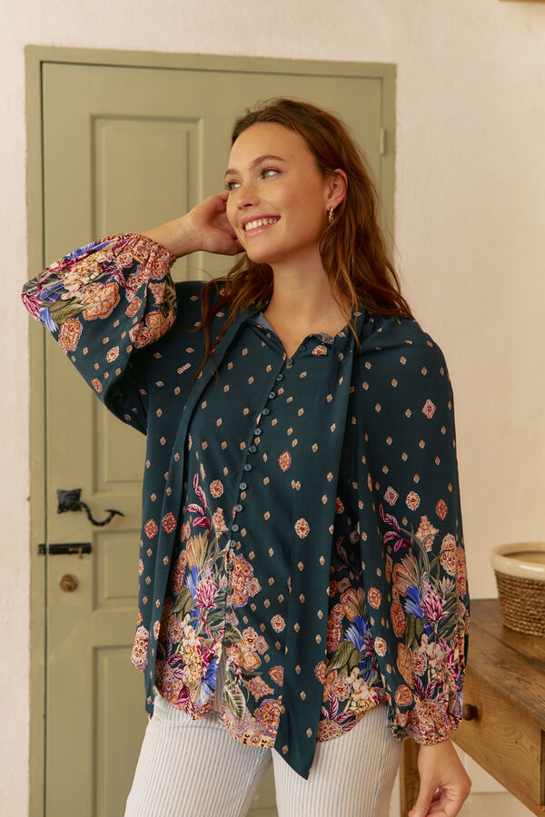 Jaase Blusa Imogen estampado Estella Azul