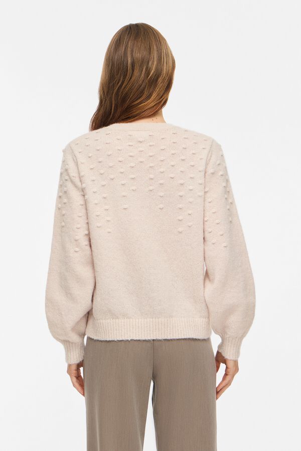 Vila Jersey de punto con textura bobble Beige