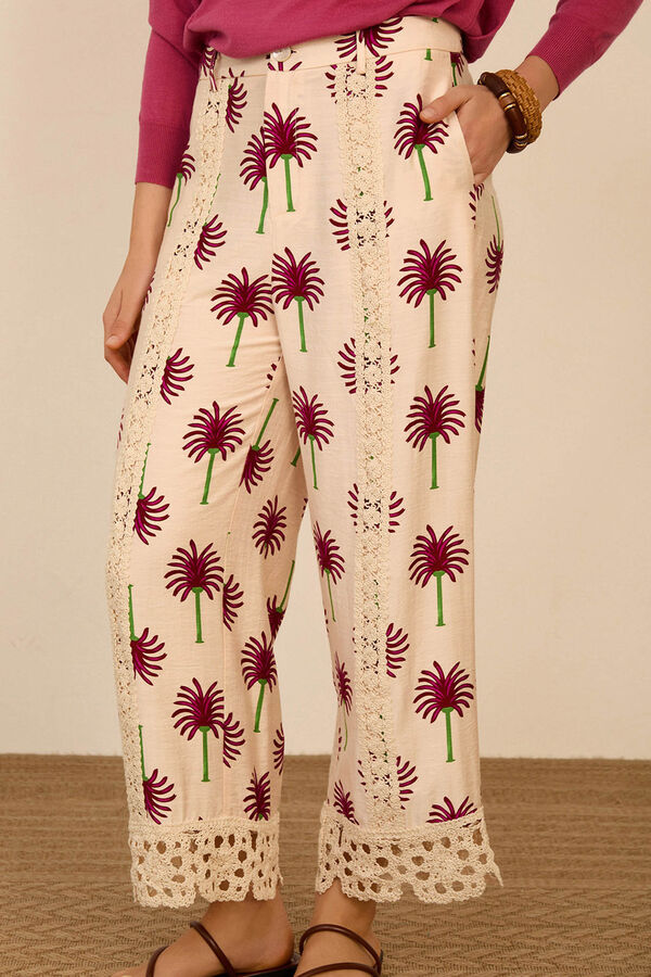 Meisie Pantal&oacute;n cropped estampado Estampado blanco